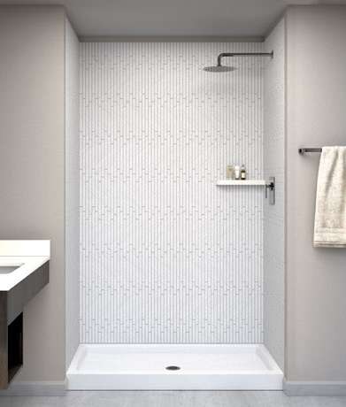 Athens pattern shower with matching pan